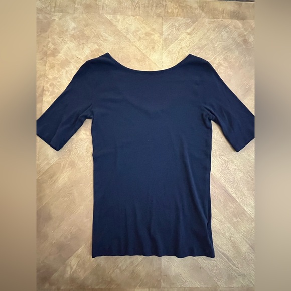 GAP Blue Backwards Scoop Neck Fitted Tee | Size Large Tall - Picture 1 of 11